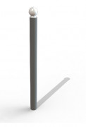 Potelet PMR haute visibilité tête en fonte - Ø.76 x H.1300 mm - A sceller