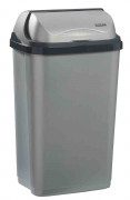 Poubelle à couvercle coulissant 50L Gris OKTOP 