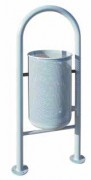 Corbeille de ville ronde en acier galvanisé - 45 L