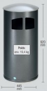 Poubelle en tôle d'acier