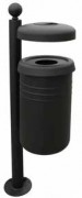 Poubelle extérieure ronde en acier - 45 L