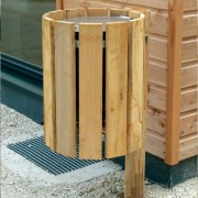 Poubelle ronde en bois de 50 litres
