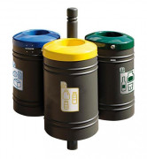 Poubelle de ville pour tri sélectif - 40 L - sur pied latéral - à sceller
