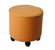 Pouf rond en simili cuir 