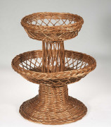 Présentoir en osier rond à 2 étages