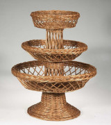 Présentoir en osier rond à 3 étages
