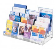Présentoir brochure sur pied en plexi - Hauteur 73 cm