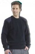 Pull col rond avec renforts coudes et épaules