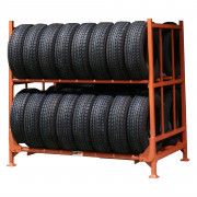 Rack à pneu utilitaire et SUV empilable pliable - Capacité : 50 pneus ?76 cm - Charge : 1100 kg - Dimension : L183 cm x l127 cm x H173 cm