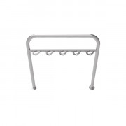 Range trottinettes inox 5 places - Sur platine ou murale - Ø 48 mm - H. 810 ou 1050 mm - Inox brossé