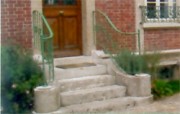 Rampe d'escalier débillardée en fer