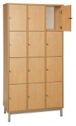 Casiers scolaires panneaux en particules - 12 ou 16 cases - H x P : 1840 x 450 mm