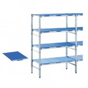 Rayonnage alimentaire en polypropylène - 3 niveaux - Dim. L690 à 4978 x P500 x H1750 mm