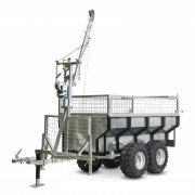 Remorque avec benne et grue