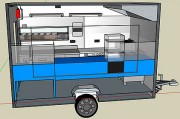 Remorque food truck personnalisable pour pizzeria, rôtisserie, friterie