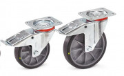 Roue pivotante à bandage TPE, ESD, avec freins