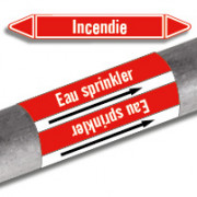 Rouleau adhésif de marqueurs de tuyauterie rouges - incendie