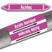 Rouleau adhésif de marqueurs de tuyauterie violets - acide