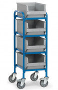 Servante d'atelier pour 4 ou 8 bacs - 4 plateaux - Charge 250 kg