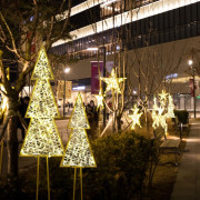 Sapin illuminé - Lot de 3 - Leds blanc chaud - 130 cm à 230 cm - 24 V