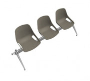 Siège poutre 3 places avec assise en polypropylène
