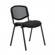 Siège visiteur et de réunion - Structure acier - Dossier résille - Hauteur d'assise: 49 cm - L.55 x H.82,5 cm – Noir