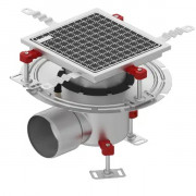 Siphon de sol - Grille inox 250 x 250 mm - ?vacuation ? 110 mm