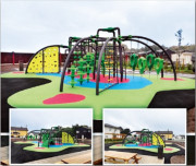 Sol coulé amortissant pour aires de jeux