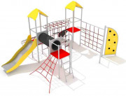 Structure de jeu 3 tours 1 toboggan - 3 à 12 ans - Hauteur de chute / 195 mm