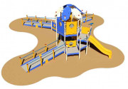 Structure de jeu en acier galvanisé - Pour enfant de 3 à 12 ans - Hauteur de chute 190 cm