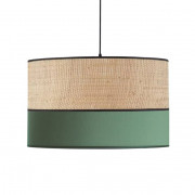 Suspension cylindrique en raphia et coton