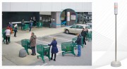 Feux LED pour la gestion des files d'attente - Sur poteau Ht. 135 cm