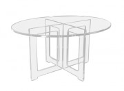 Table basse ovale plexi 97 L x 79 l cm