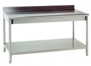 Table de cuisine adossée en inox