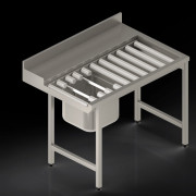 Table de laverie inox à rouleaux