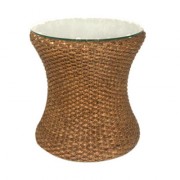 Table en bois Plateau en verre