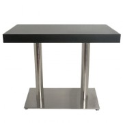 Table haute en bois et inox 