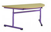 Table maternelle ovale réglable - Taille réglable 1 à 4 - 120 x 90 ou 150 x 90 cm - Plateau mélaminé ou stratifié