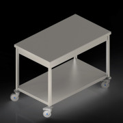 Table mobile inox à roulette avec ou sans étagère