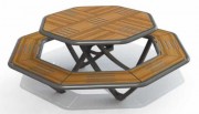 Table octogonale de pique nique en stratifié compact