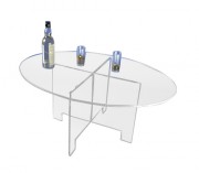 Table ovale démontable plexiglas