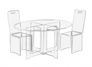 Table basse ovale en plexiglas