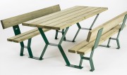 Table pique-nique bois avec dossier