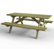 Table pique-nique pin traité - L.2000 mm - à sceller ou à poser