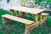 Table pique-nique en bois Longueur 2000 mm