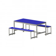 Table et banc pour cantine en inox mélamine 