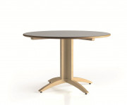 Table ronde en bois avec piétement central