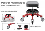 Tabouret atelier pivotant 5 roulettes