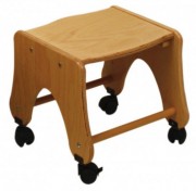 Tabouret bois à roulettes 