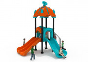 Tour pour aire de jeux - Avec 3 toboggans + 2 plateformes - Hauteur de chute : 800 mm